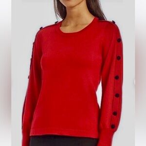 Karl Lagerfeld Paris Red Crew Neck Sweater